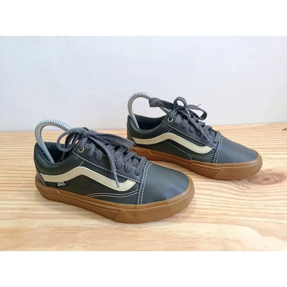Vans Professional BMX Shoes Pro Leather Dark Green Black Gum Sole Men's Size 4.5